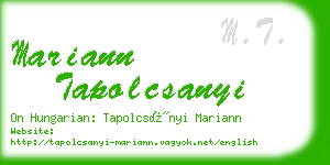 mariann tapolcsanyi business card